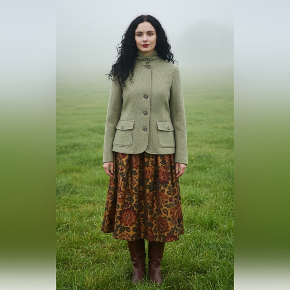 L.L. Bean Wool & Silk Olive Blazer